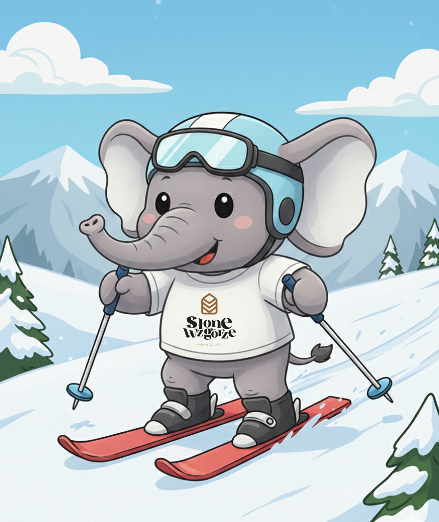 Soluś stawia pierwsze kroki na nartach